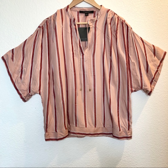 Andrew Marc New York Metallic Striped Top~Sz Large - Picture 4 of 10